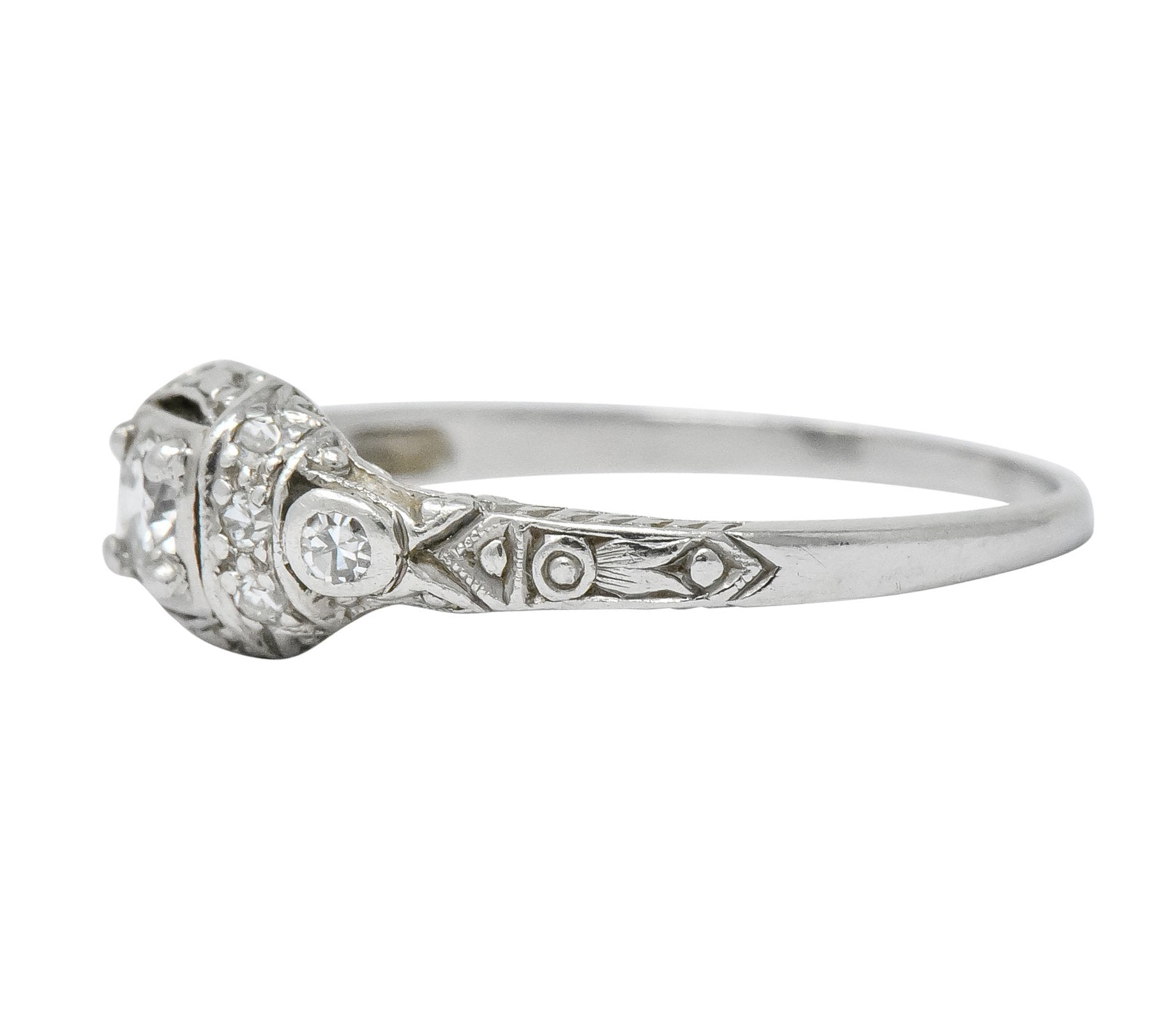 1920's Art Deco 0.30 CTW Diamond Platinum Engagement Ring - Wilson's Estate Jewelry