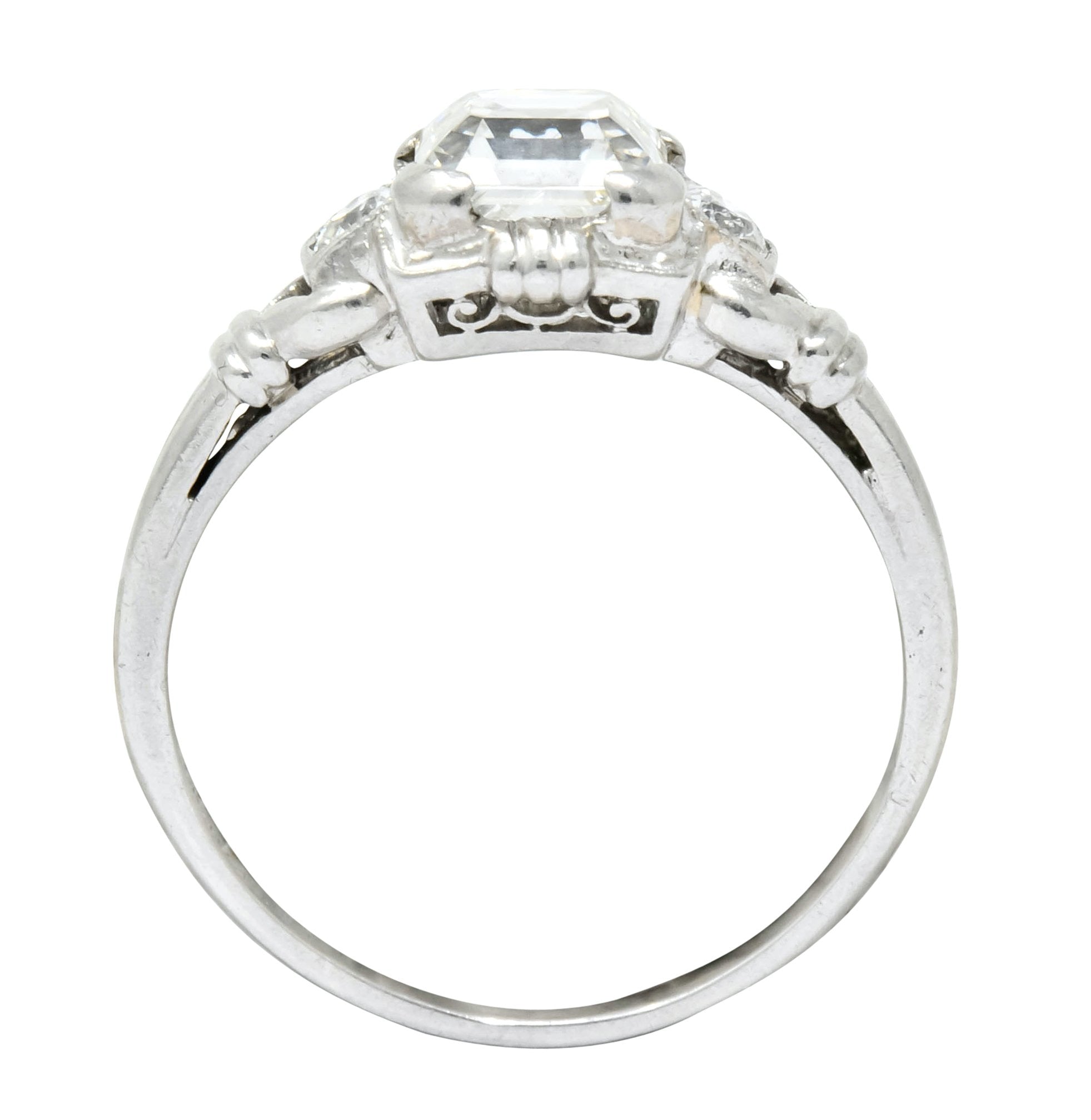 1940 Retro 1.35 CTW Asscher Diamond Platinum Engagement Ring - Wilson's Estate Jewelry