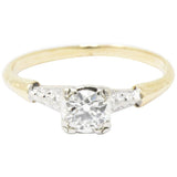 Retro 0.40 CTW Old European Cut Diamond Platinum 14 Karat Gold Engagement Ring Wilson's Estate Jewelry