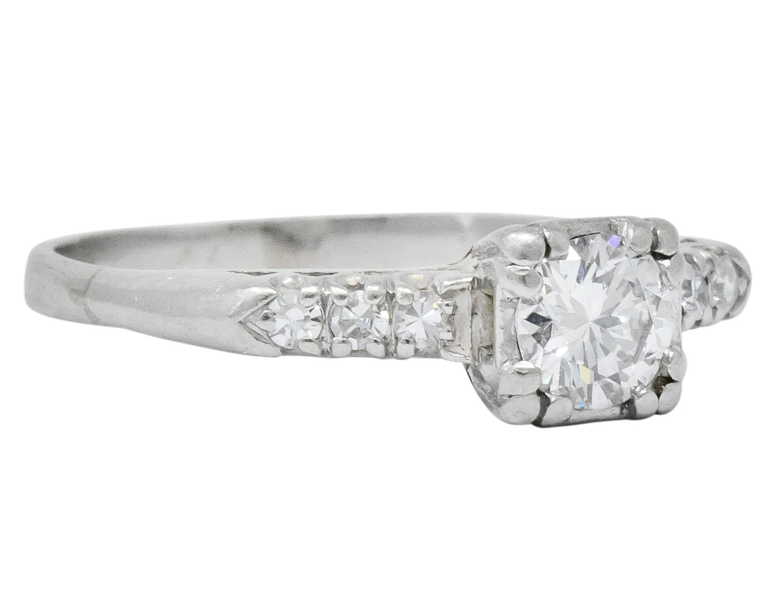 1940's Retro 0.50 CTW Diamond Platinum Engagement Ring - Wilson's Estate Jewelry