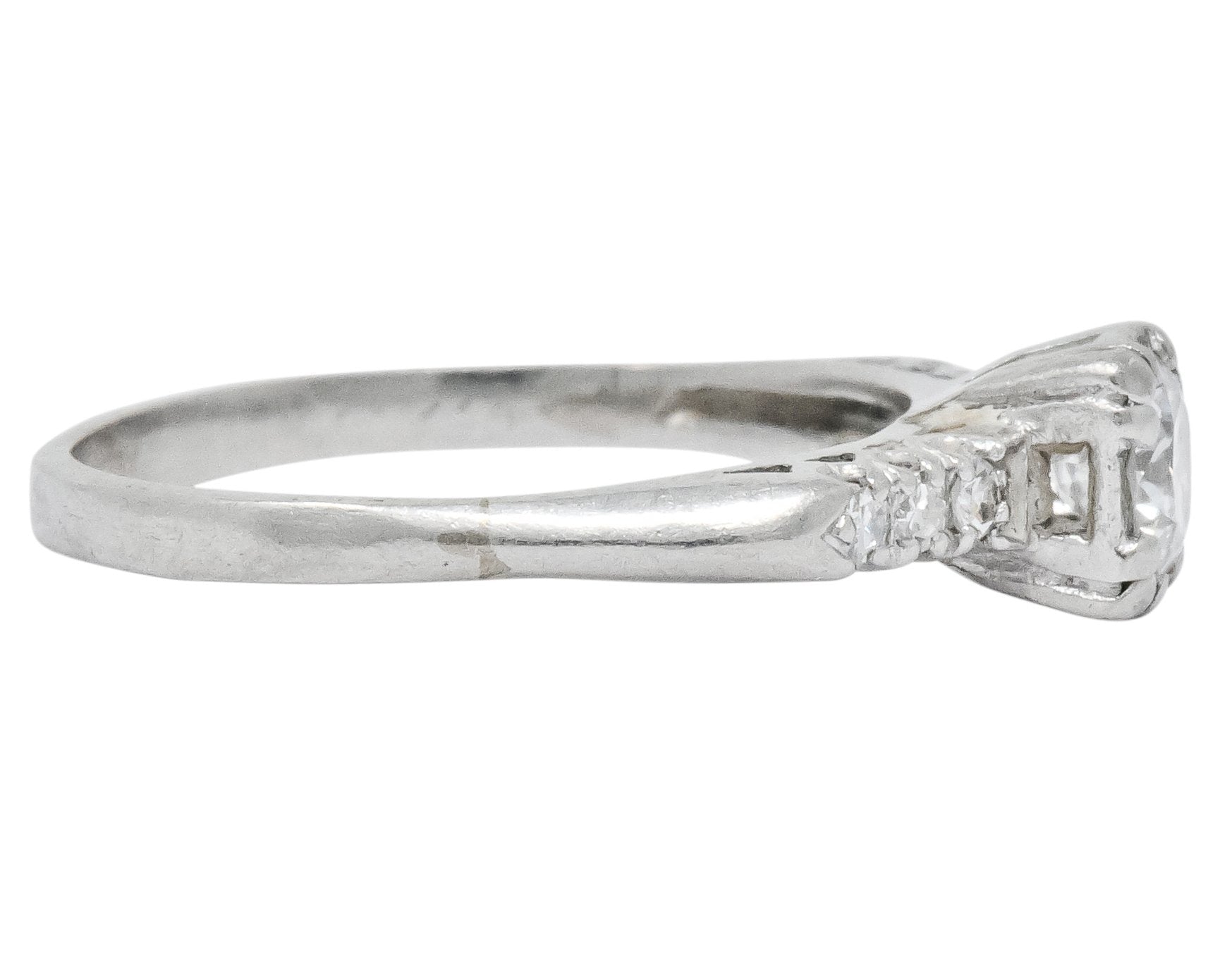 1940's Retro 0.50 CTW Diamond Platinum Engagement Ring - Wilson's Estate Jewelry