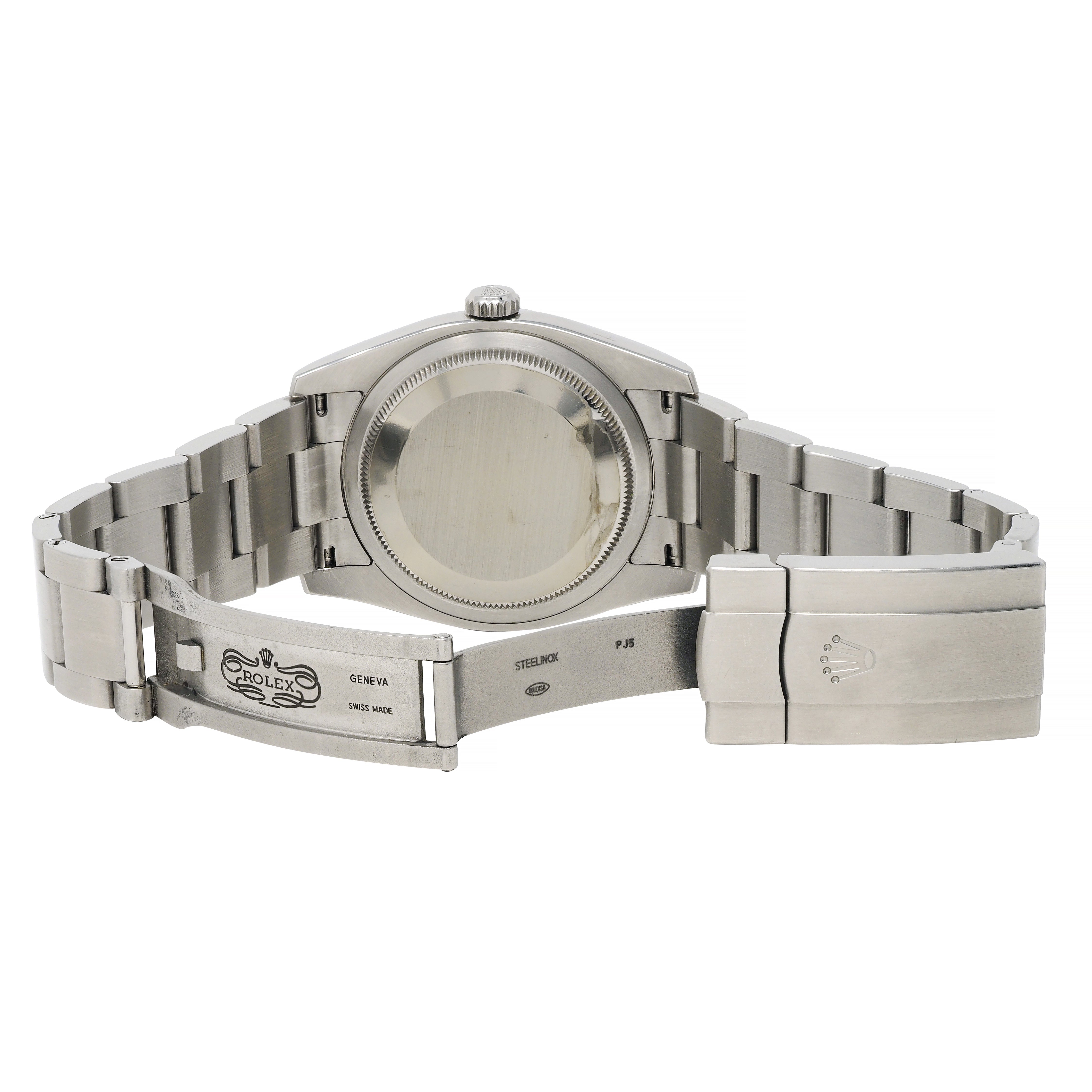 Rolex 36 Stainless Steel Oyster Perpetual Blue Silver Concentric 116000 Watch