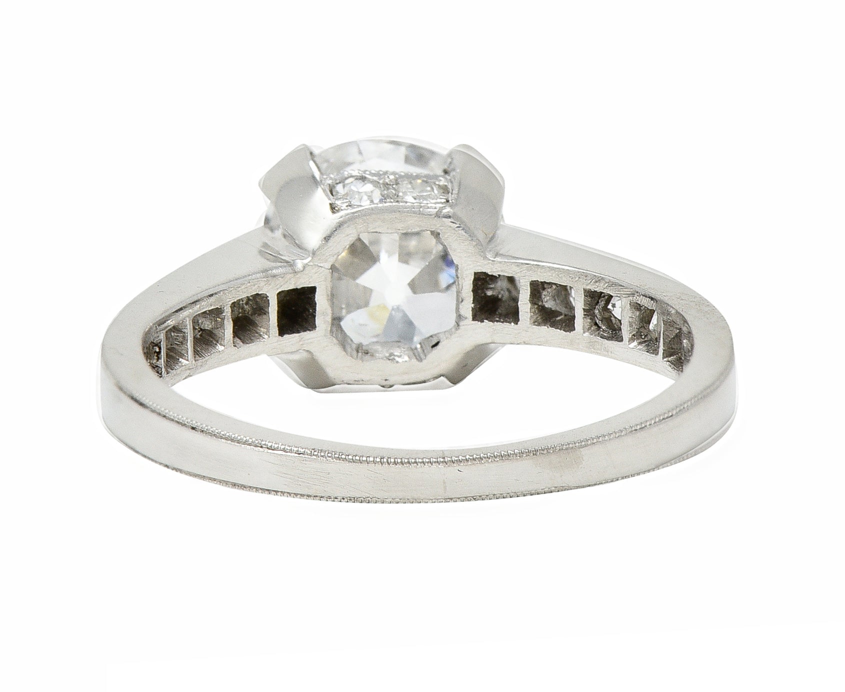 Art Deco 1.88 CTW Old European Cut Diamond Platinum Vintage Engagement Ring