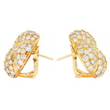 Van Cleef & Arpels 1980s 8.08 CTW Diamond 18 Karat Gold Puff Quatrefoil Earrings