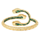 Gucci 2016 Tsavorite Enamel 18 Karat Yellow Gold Dionysus Tiger Cuff Bracelet