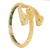 Gucci 2016 Tsavorite Enamel 18 Karat Yellow Gold Dionysus Tiger Cuff Bracelet