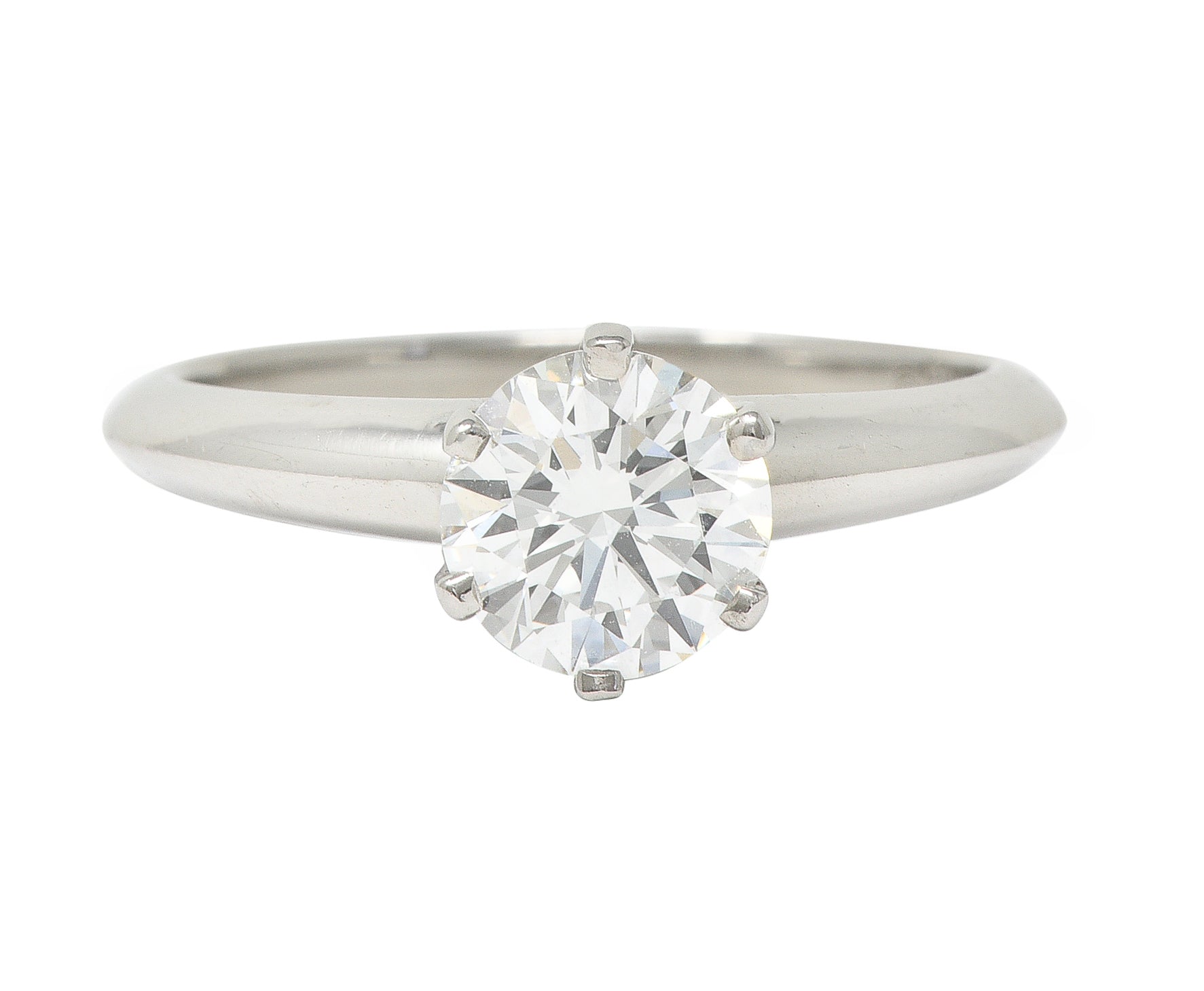 Tiffany & Co. Contemporary  0.90 CTW Diamond Platinum Engagement Ring GIA Wilson's Estate Jewelry