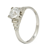 Art Deco 1.23 CTW Old European Cut Diamond Platinum Vintage Engagement Ring GIA Wilson's Estate Jewelry