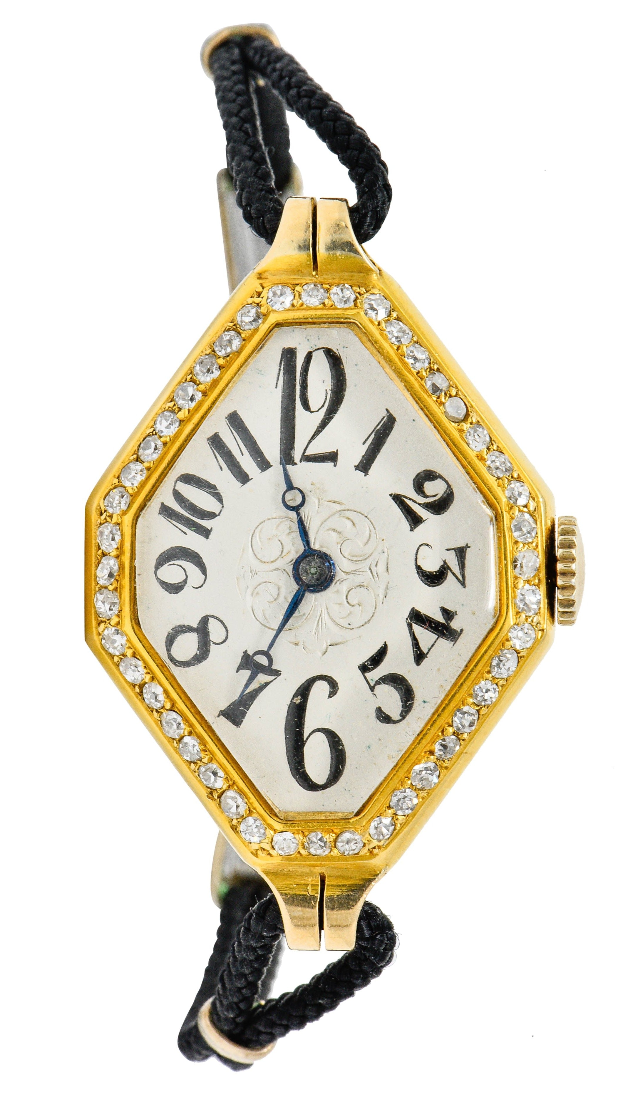 Gemex Art Deco 1.00 CTW Diamond 18 Karat Gold Antique Watch Braceletbracelet - Wilson's Estate Jewelry