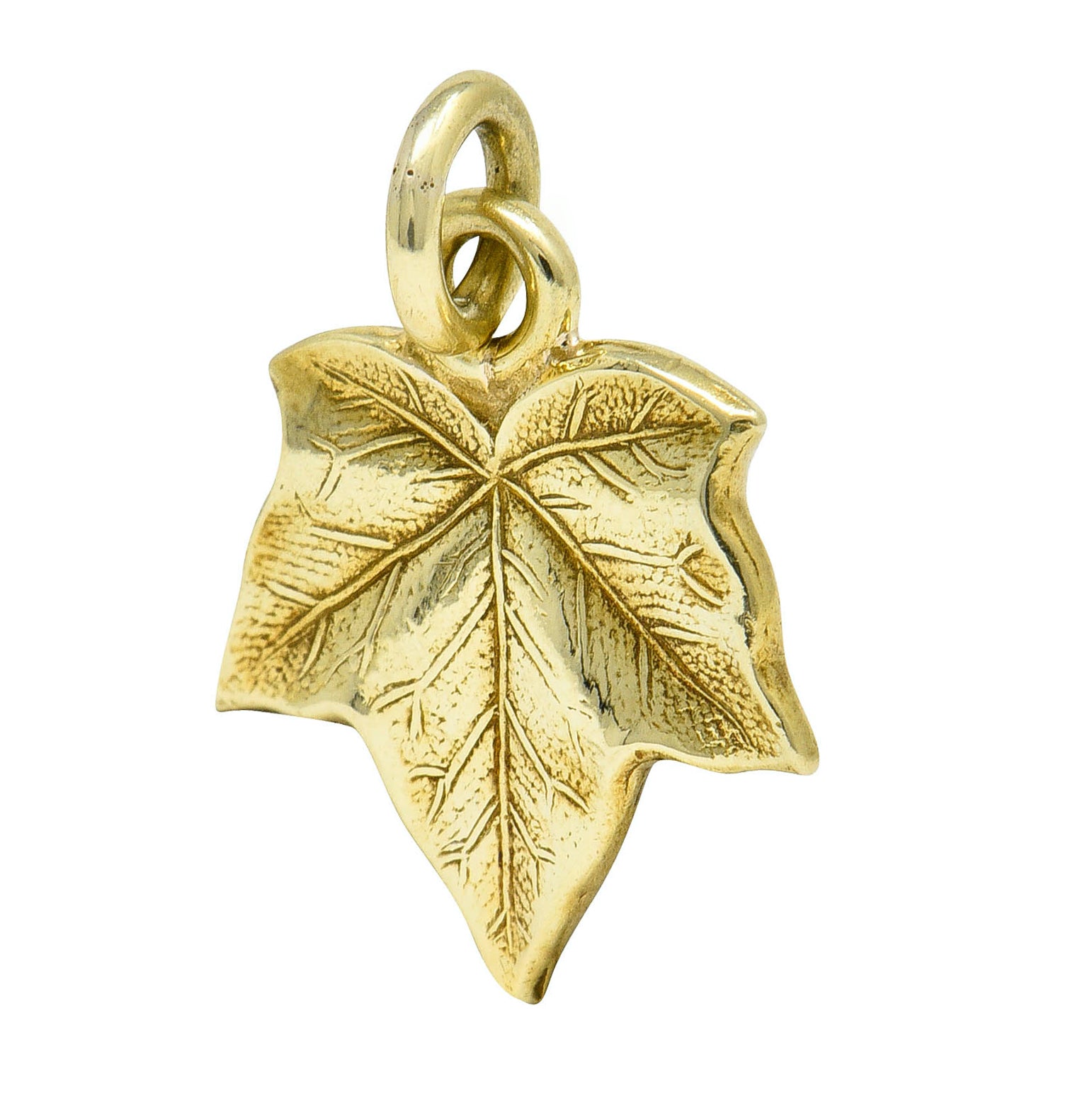 Art Nouveau 14 Karat Gold Ivy Leaf Charmcharm - Wilson's Estate Jewelry