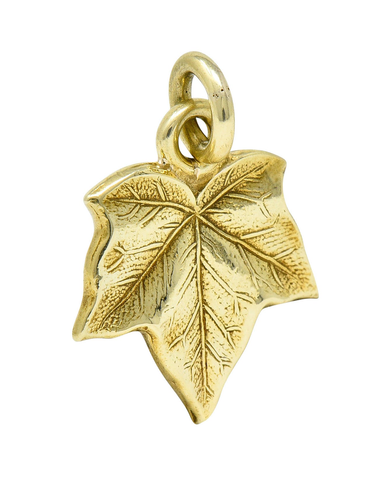 Art Nouveau 14 Karat Gold Ivy Leaf Charmcharm - Wilson's Estate Jewelry