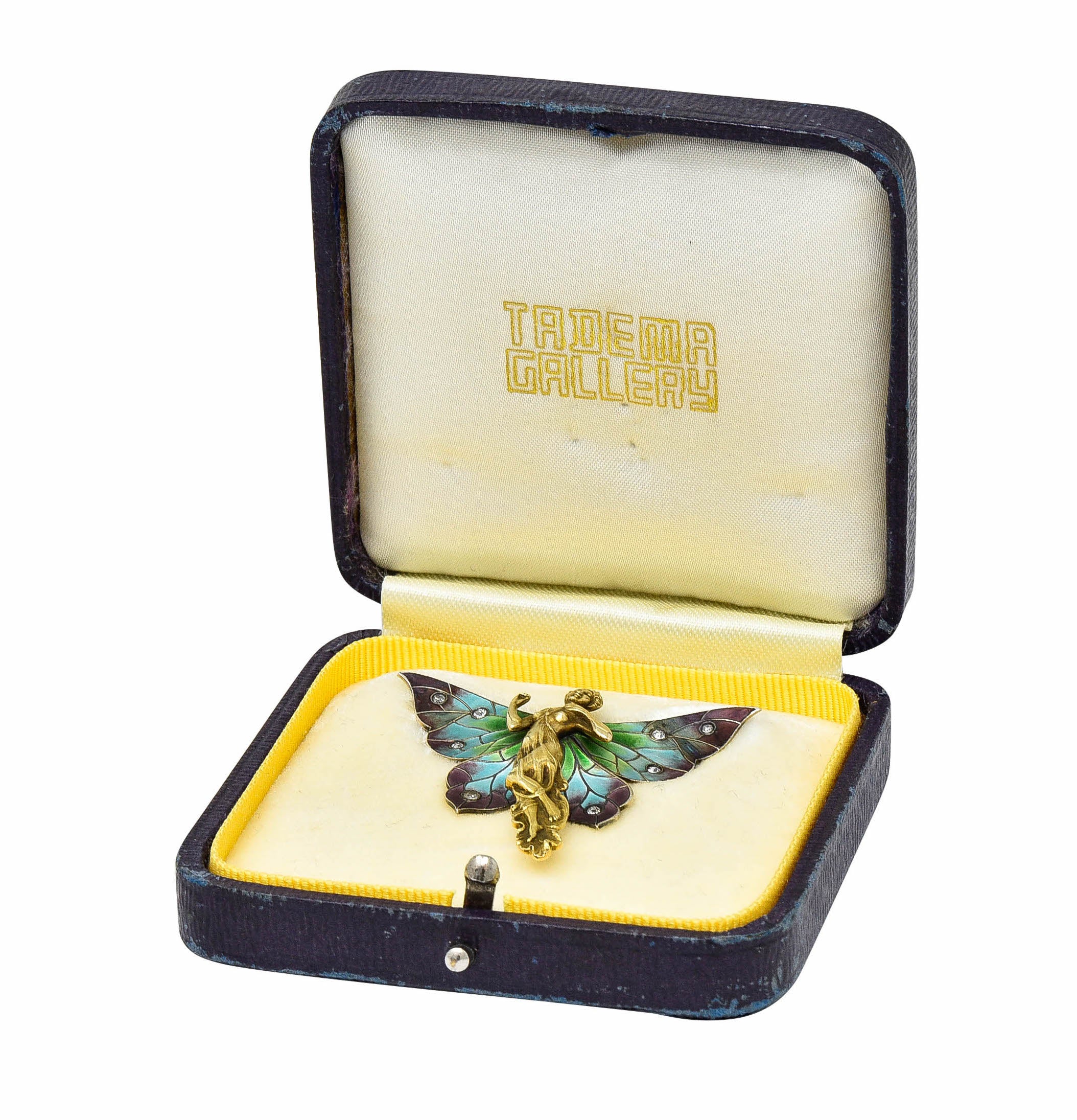 Art Nouveau Diamond Enamel 14 Karat Gold Fairy BroochBrooch - Wilson's Estate Jewelry