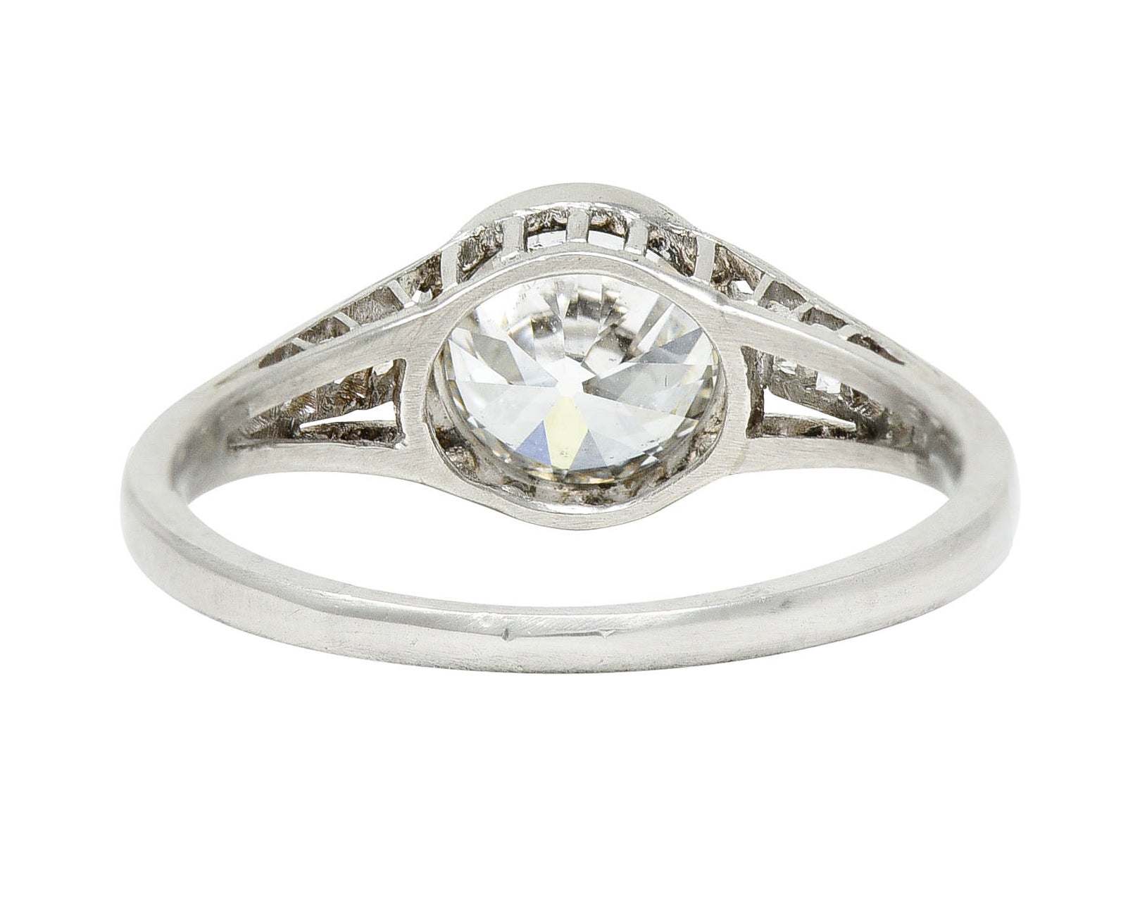 Art Deco 1.48 CTW Diamond Platinum Bezel Engagement RingRing - Wilson's Estate Jewelry