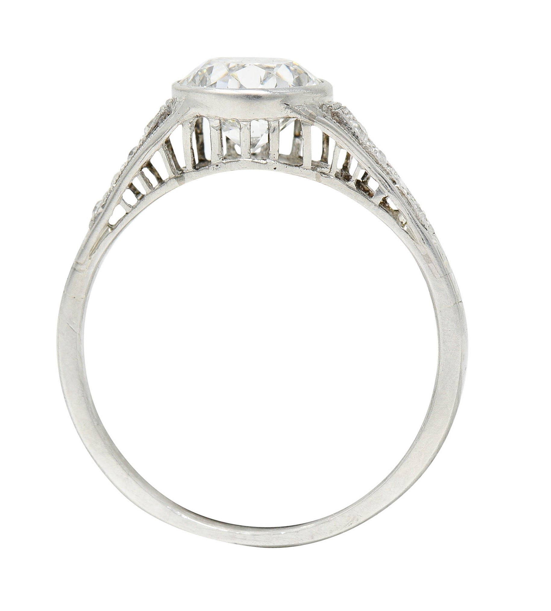 Art Deco 1.48 CTW Diamond Platinum Bezel Engagement RingRing - Wilson's Estate Jewelry