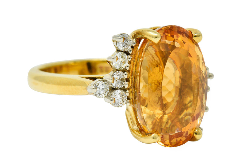 8.54 CTW Topaz Diamond 18 Karat Gold Cocktail RingRing - Wilson's Estate Jewelry