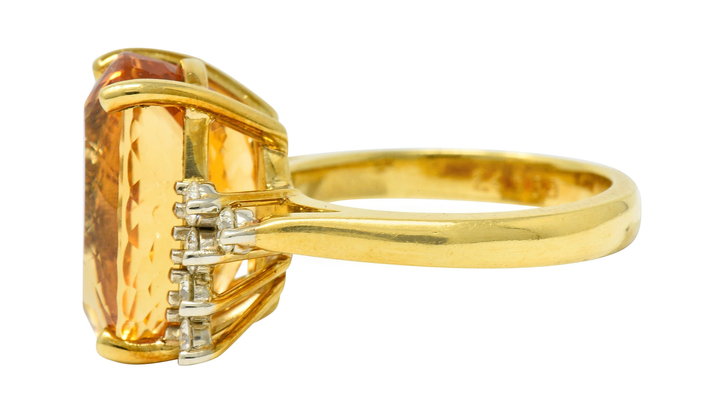 8.54 CTW Topaz Diamond 18 Karat Gold Cocktail RingRing - Wilson's Estate Jewelry