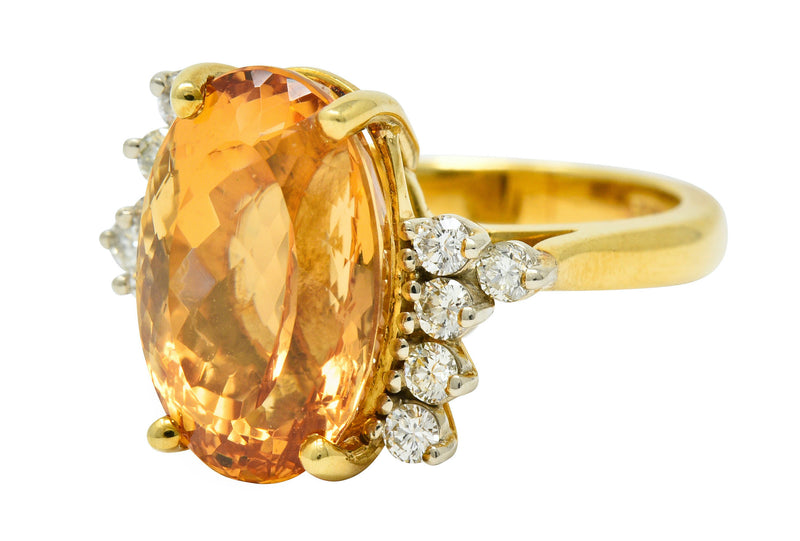 8.54 CTW Topaz Diamond 18 Karat Gold Cocktail RingRing - Wilson's Estate Jewelry