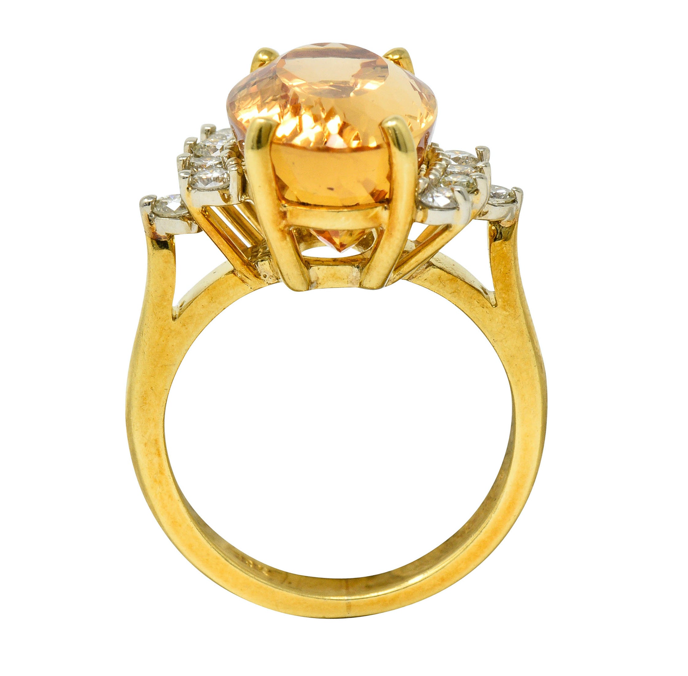 8.54 CTW Topaz Diamond 18 Karat Gold Cocktail RingRing - Wilson's Estate Jewelry