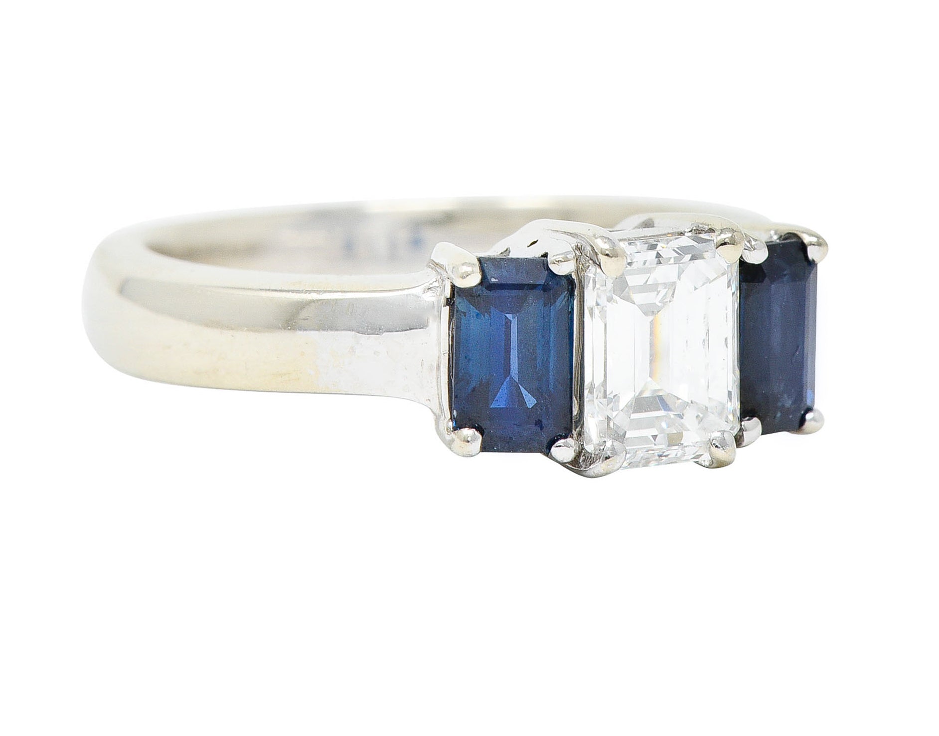 Vintage 1.77 CTW Diamond Sapphire 14 Karat White Gold RingRing - Wilson's Estate Jewelry