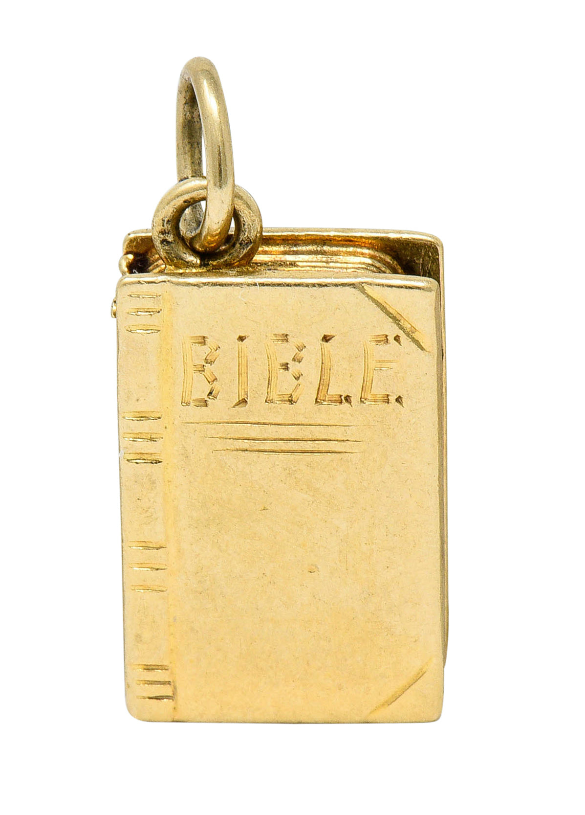 1940's Retro 14 Karat Gold Bible Charmcharm - Wilson's Estate Jewelry