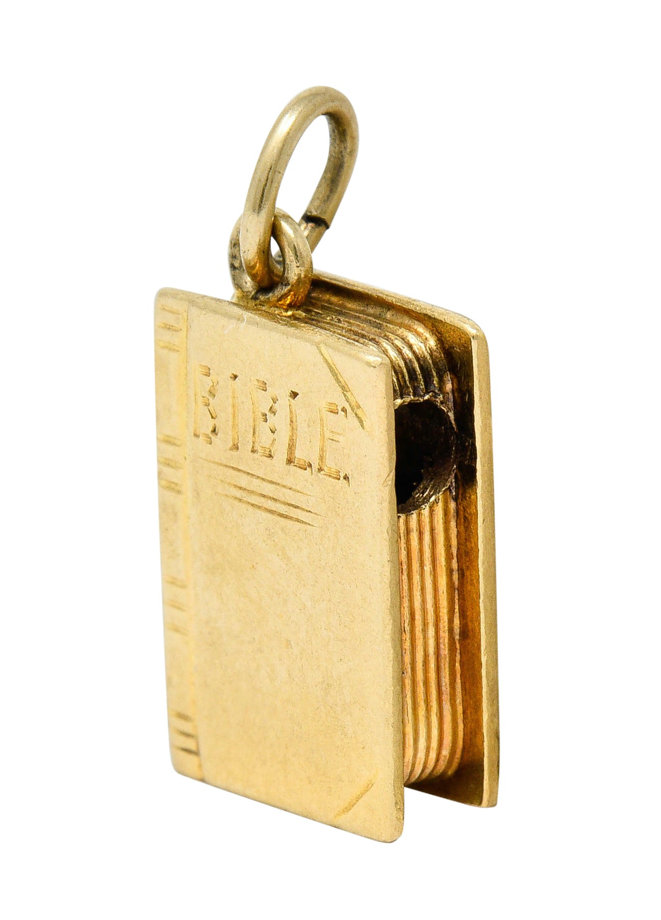 1940's Retro 14 Karat Gold Bible Charmcharm - Wilson's Estate Jewelry