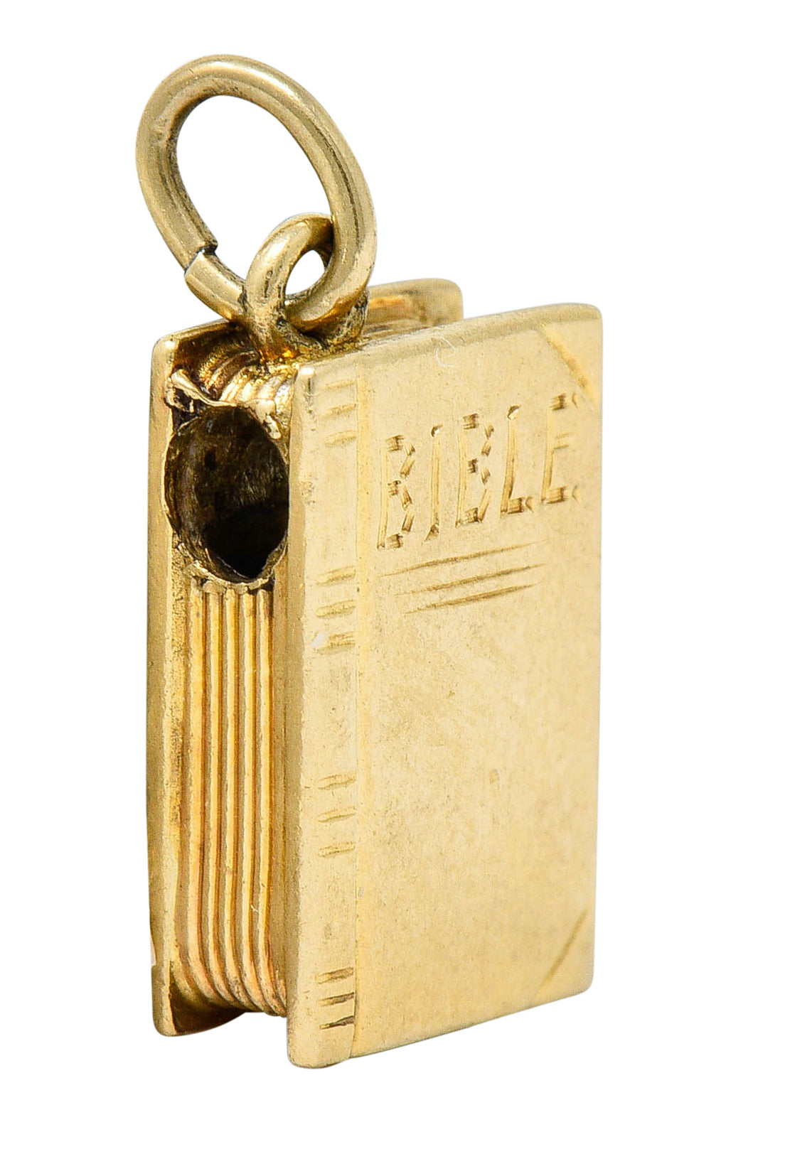 1940's Retro 14 Karat Gold Bible Charmcharm - Wilson's Estate Jewelry