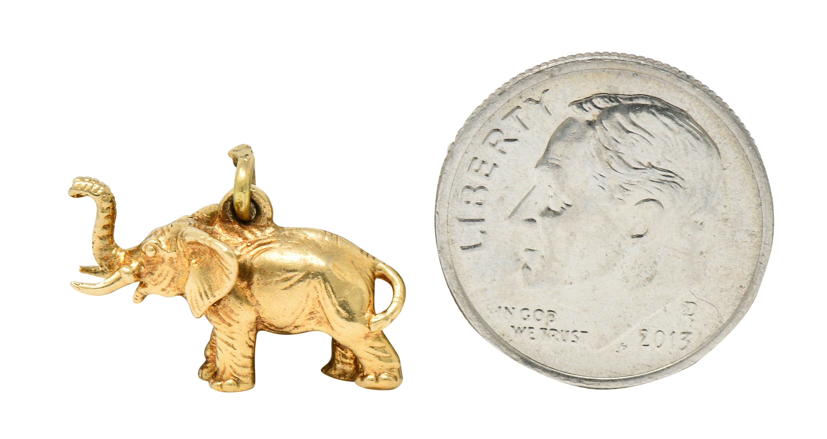 Sloan & Co. Retro 14 Karat Gold Elephant Charmcharm - Wilson's Estate Jewelry