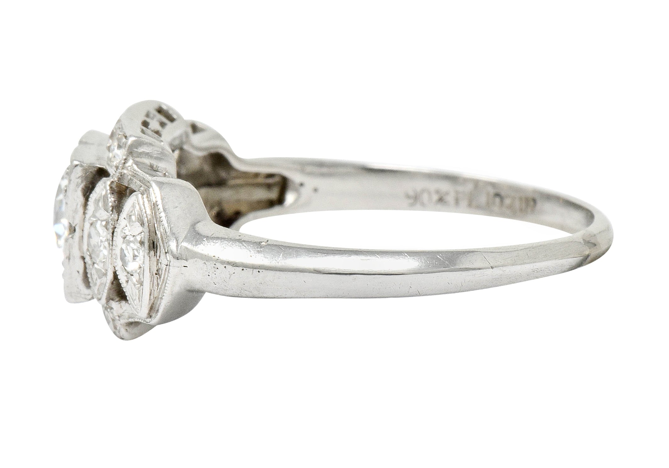 Late Art Deco 0.72 CTW Diamond Platinum Engagement Ring - Wilson's Estate Jewelry