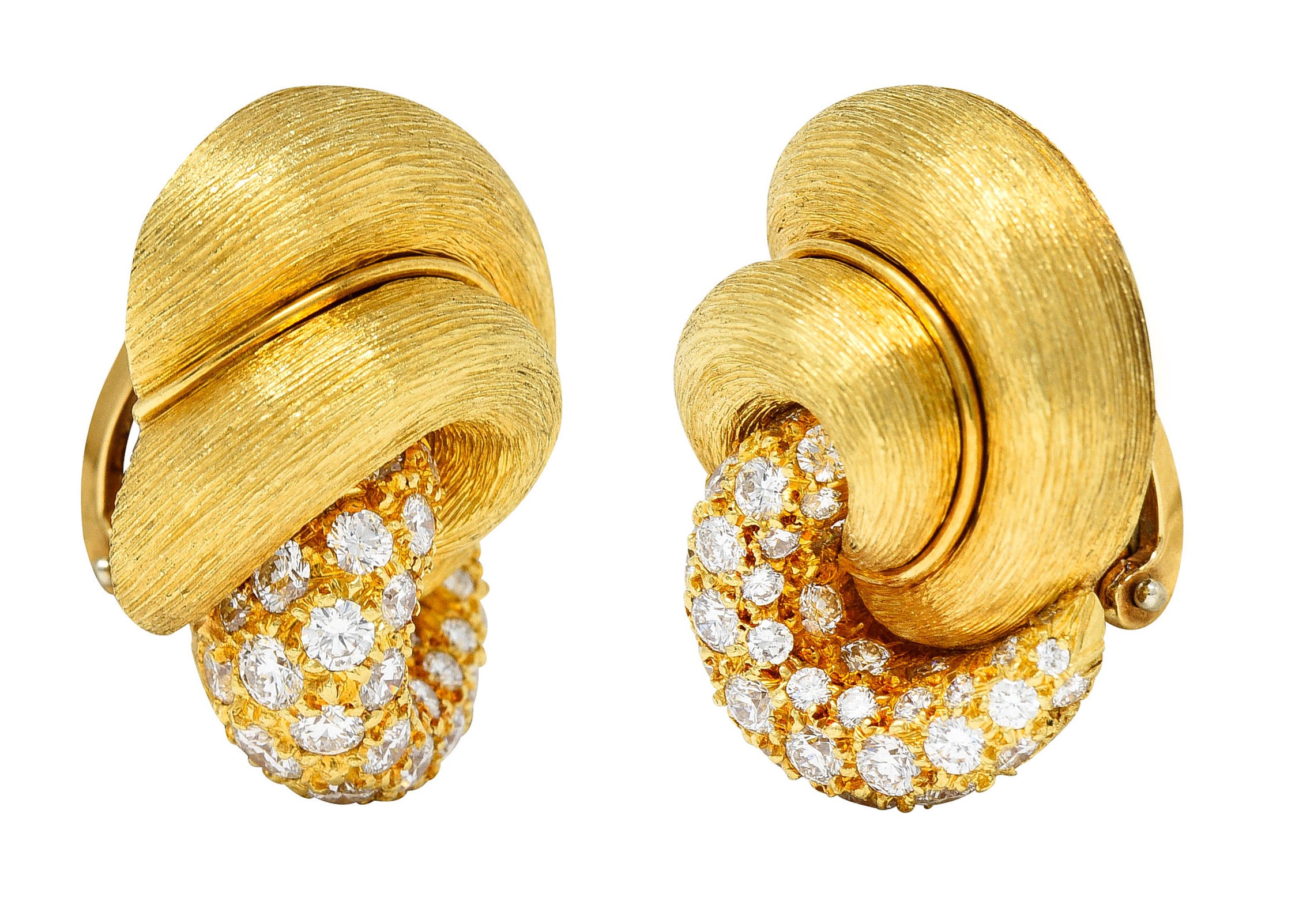 Henry Dunay 2.00 CTW Diamond 18 Karat Gold Sabi Ear-Clip EarringsEarrings - Wilson's Estate Jewelry