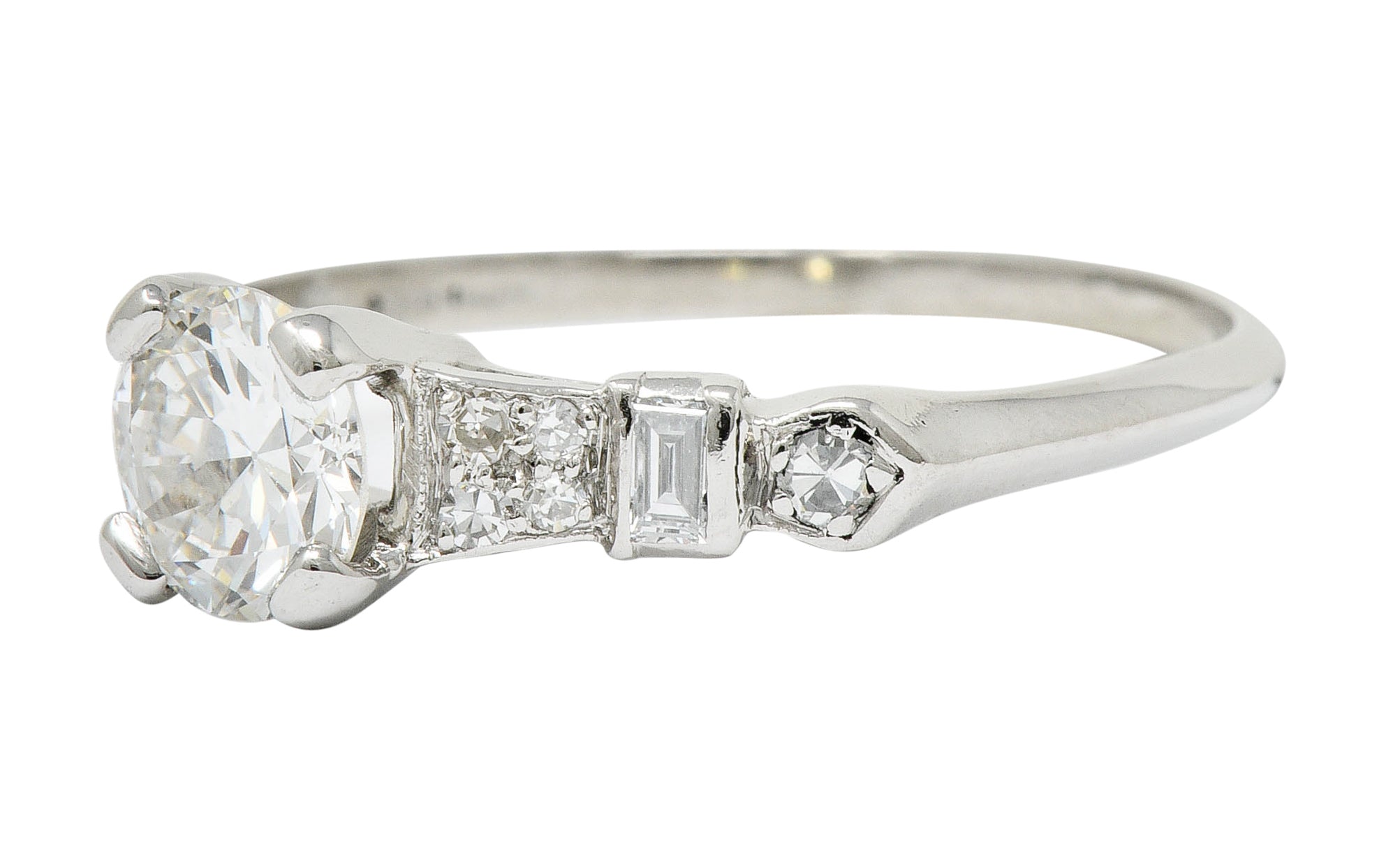 Maurice Tishman Retro 1.10 CTW Diamond Platinum Engagement RingRing - Wilson's Estate Jewelry