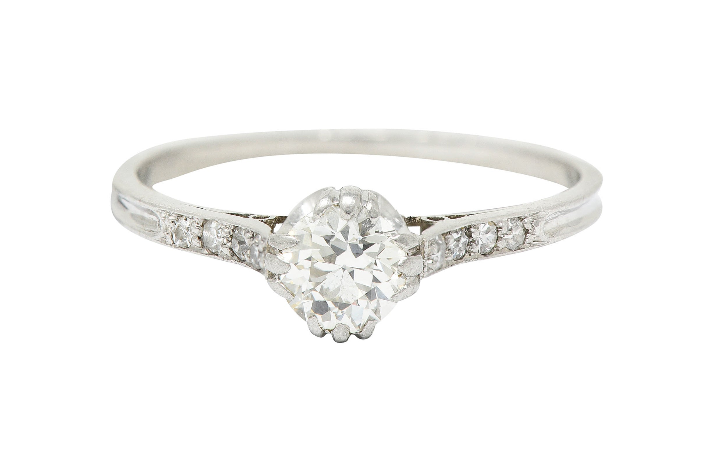 Early Art Deco 0.50 CTW Diamond Platinum Engagement Ring Circa 1920Ring - Wilson's Estate Jewelry