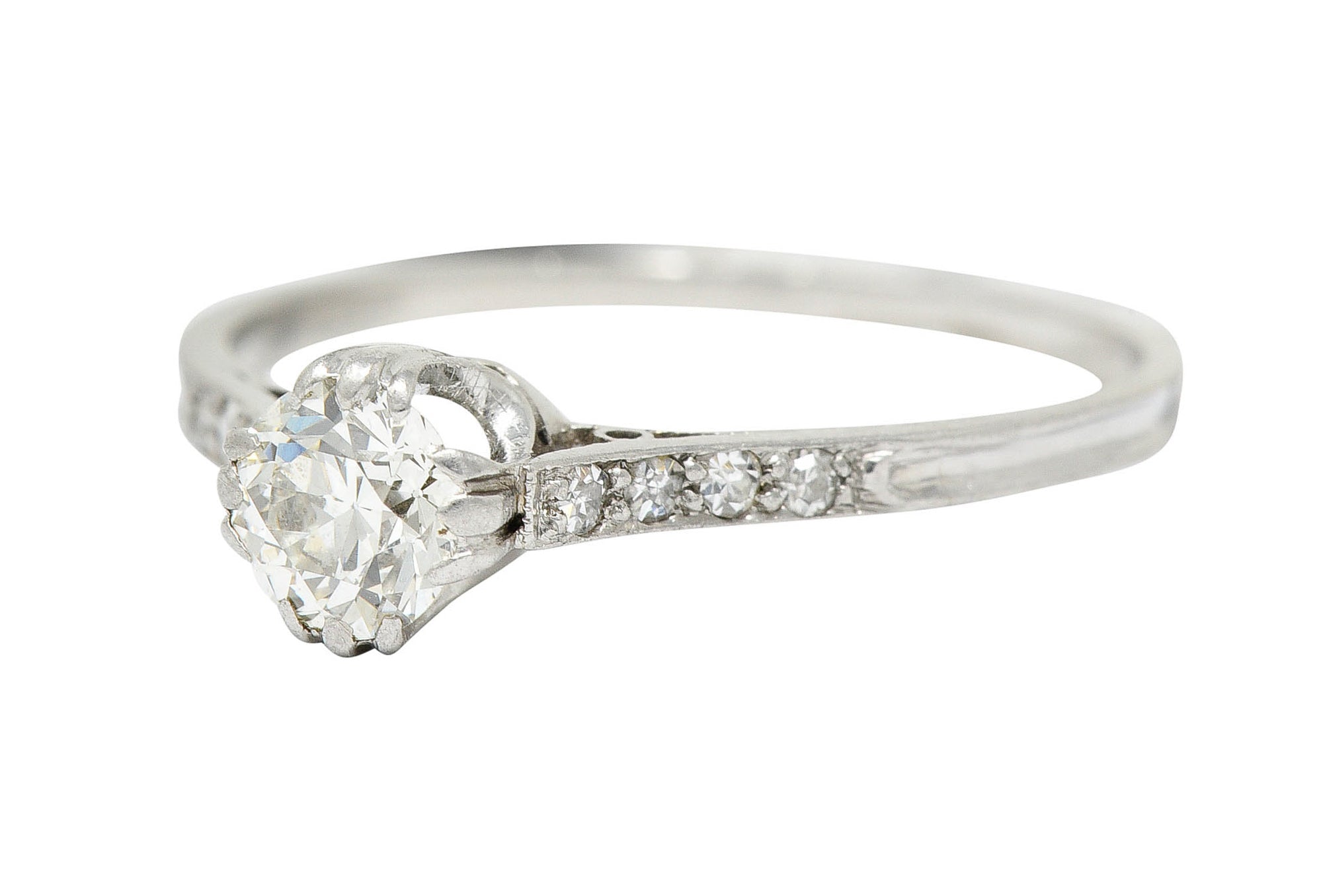 Early Art Deco 0.50 CTW Diamond Platinum Engagement Ring Circa 1920Ring - Wilson's Estate Jewelry