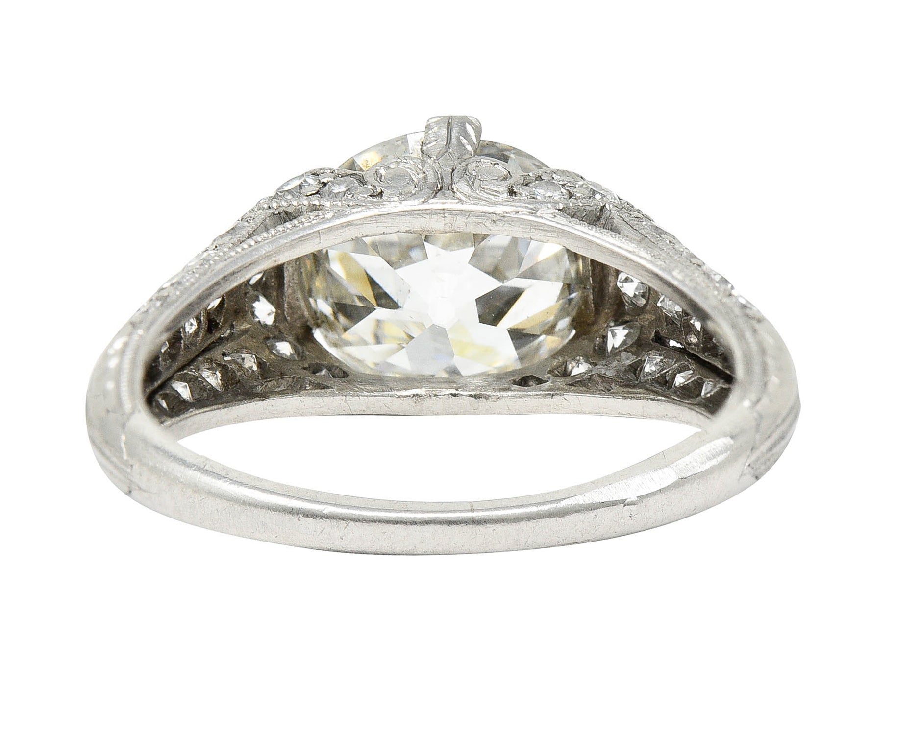 Edwardian 3.00 CTW Diamond Platinum Scrolled Engagement RingRing - Wilson's Estate Jewelry