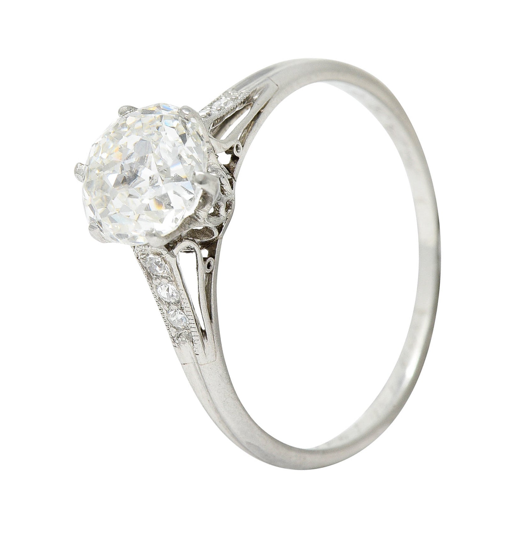 Edwardian 1.60 CTW Jubilee Diamond Platinum Engagement RingRing - Wilson's Estate Jewelry