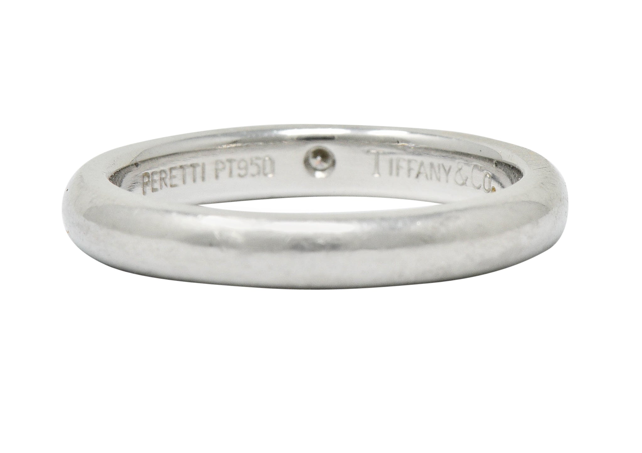 Elsa Peretti Tiffany & Co. Inset Diamond Platinum Band RingRing - Wilson's Estate Jewelry