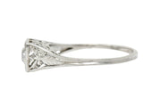 Traub Art Deco 0.46 CTW Diamond Platinum Foliate Engagement RingRing - Wilson's Estate Jewelry