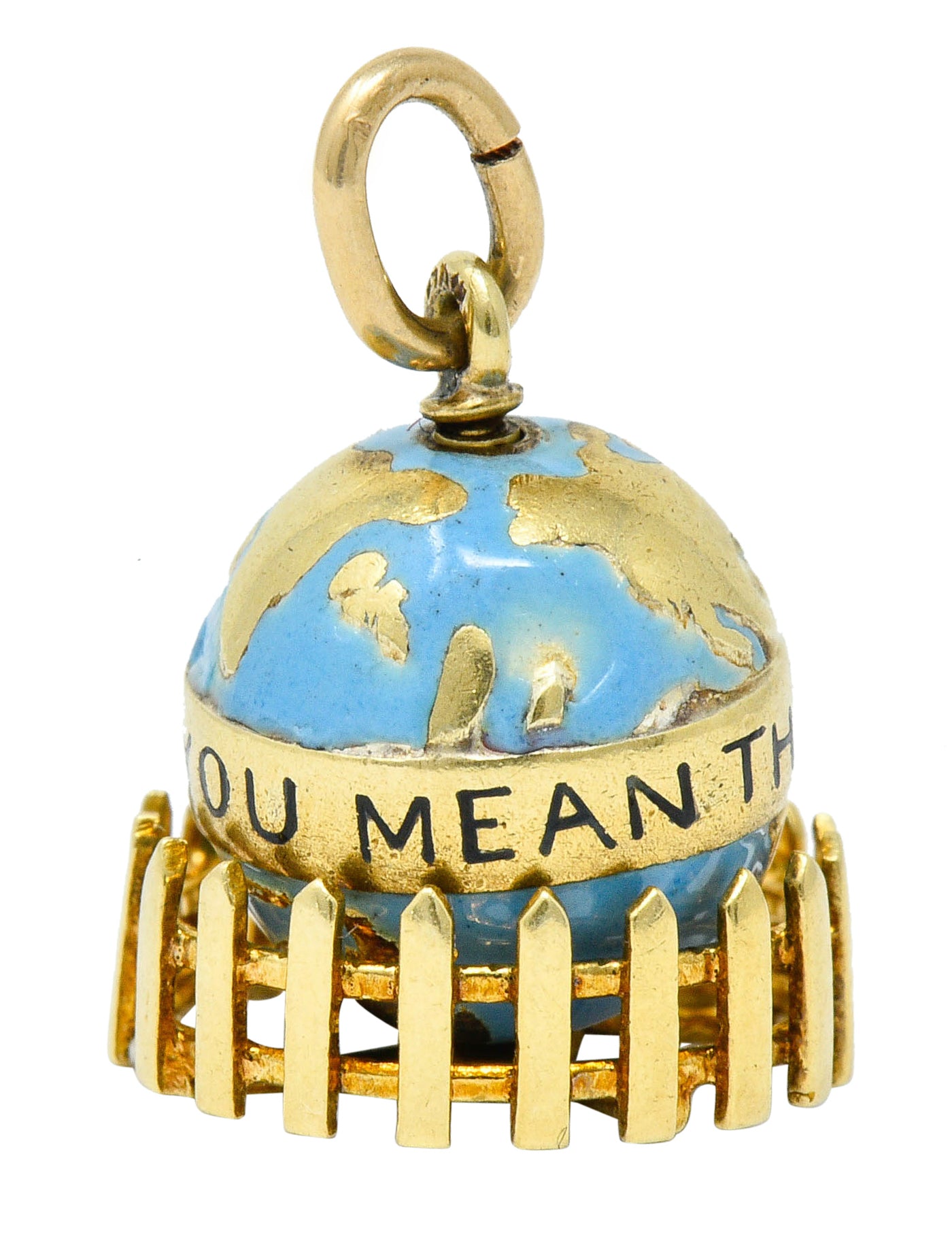 Sloan & Co. Retro 14 Karat Gold Globe Charmcharm - Wilson's Estate Jewelry