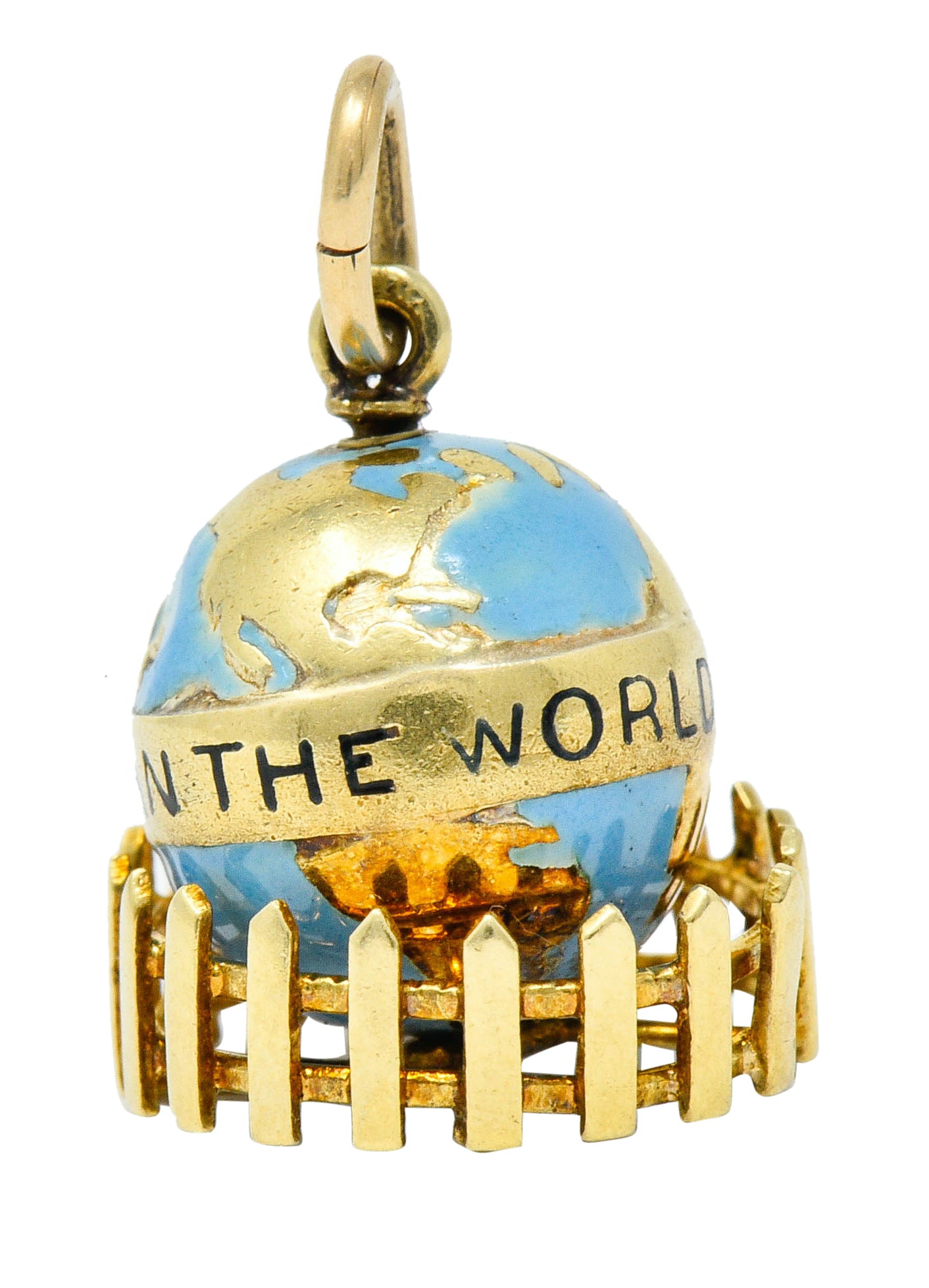 Sloan & Co. Retro 14 Karat Gold Globe Charmcharm - Wilson's Estate Jewelry