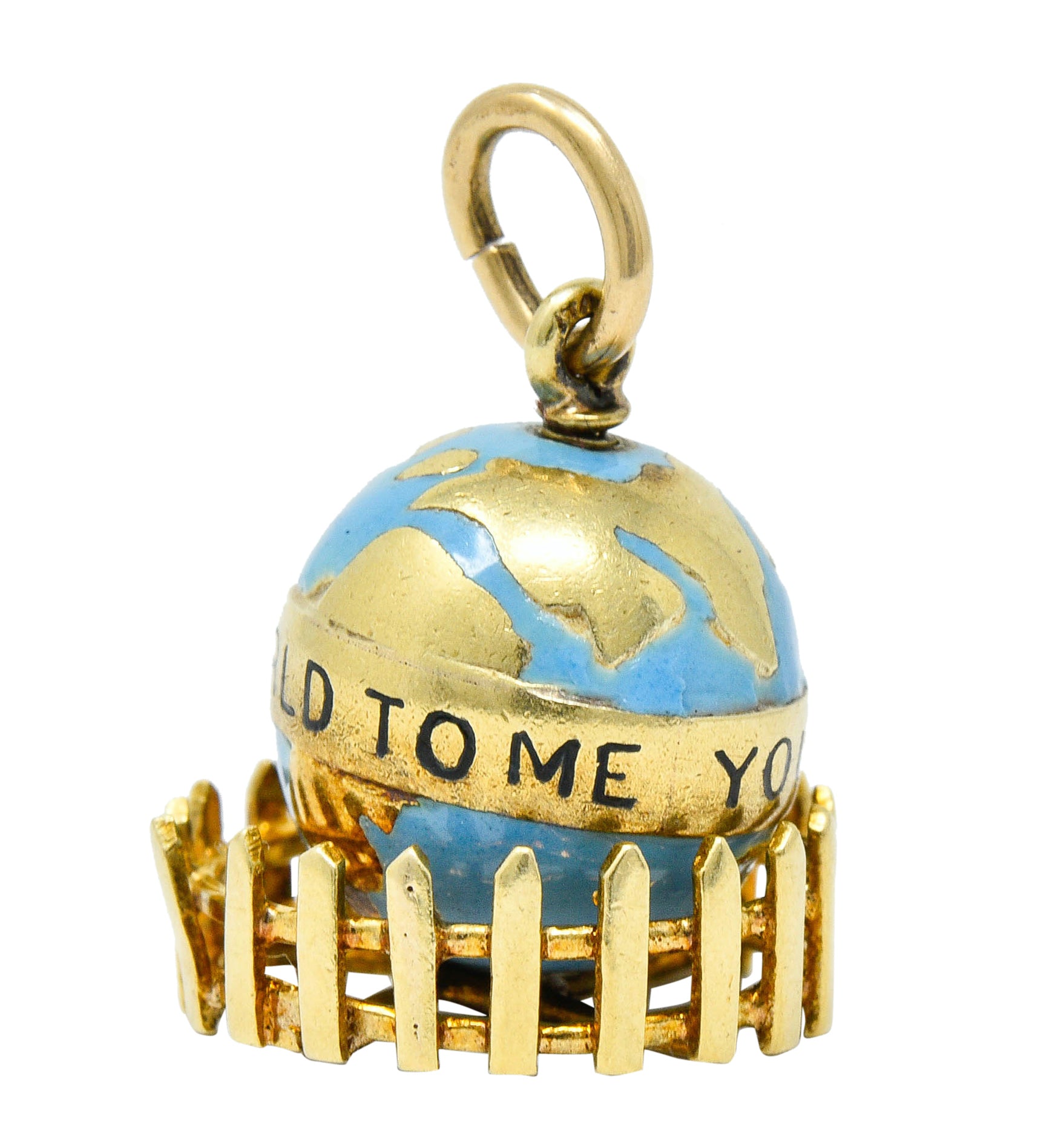 Sloan & Co. Retro 14 Karat Gold Globe Charmcharm - Wilson's Estate Jewelry