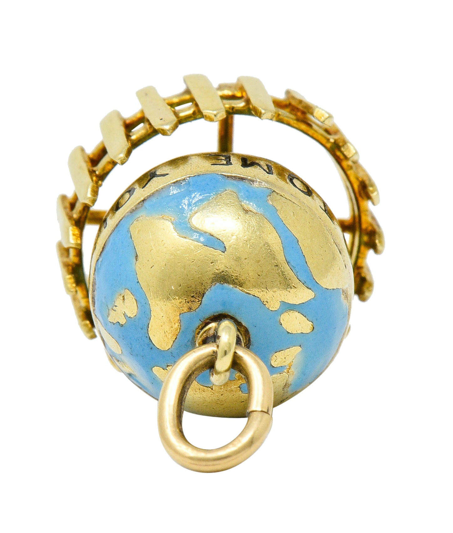 Sloan & Co. Retro 14 Karat Gold Globe Charmcharm - Wilson's Estate Jewelry