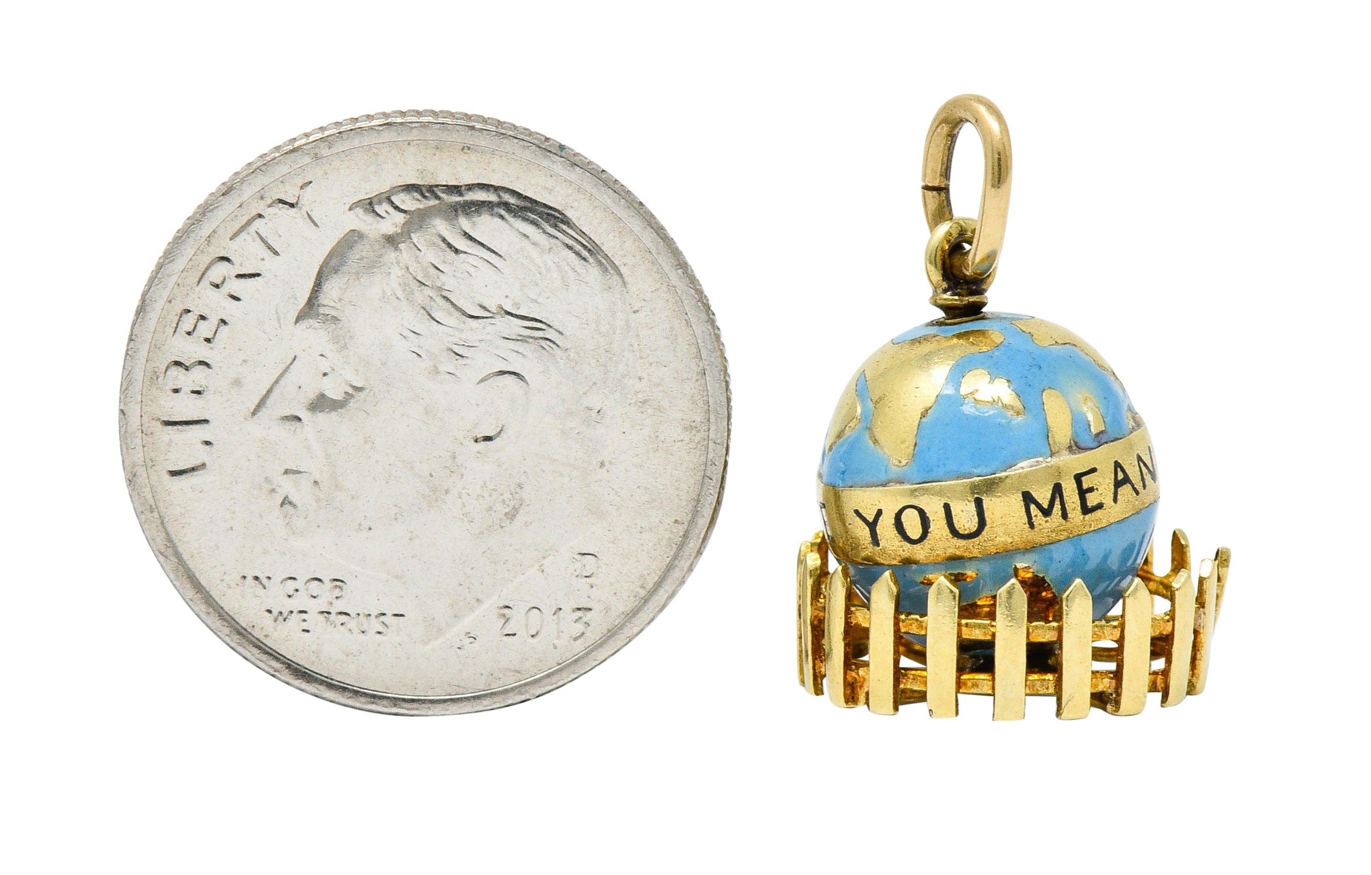 Sloan & Co. Retro 14 Karat Gold Globe Charmcharm - Wilson's Estate Jewelry