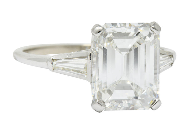 Substantial 4.58 CTW Emerald Cut Diamond Platinum Engagement Ring GIARing - Wilson's Estate Jewelry