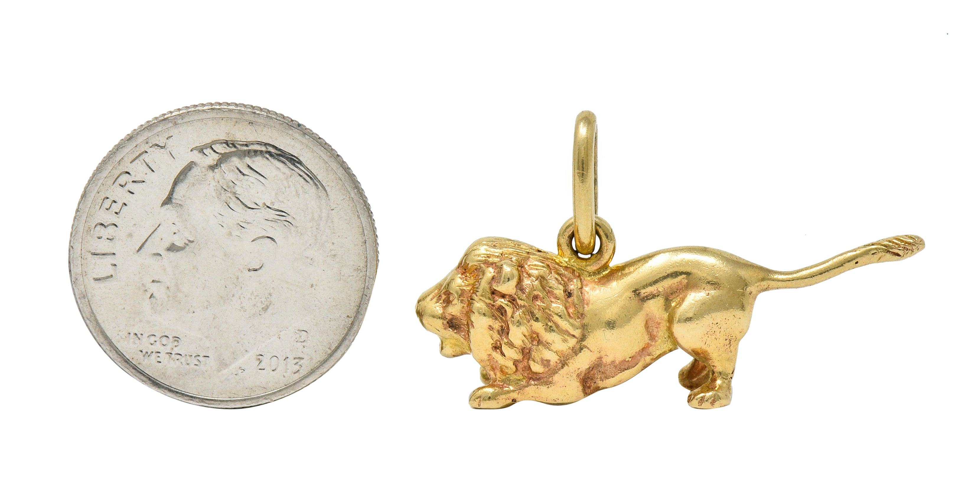 Tiffany & Co. Retro 14 Karat Gold Lion Charmcharm - Wilson's Estate Jewelry