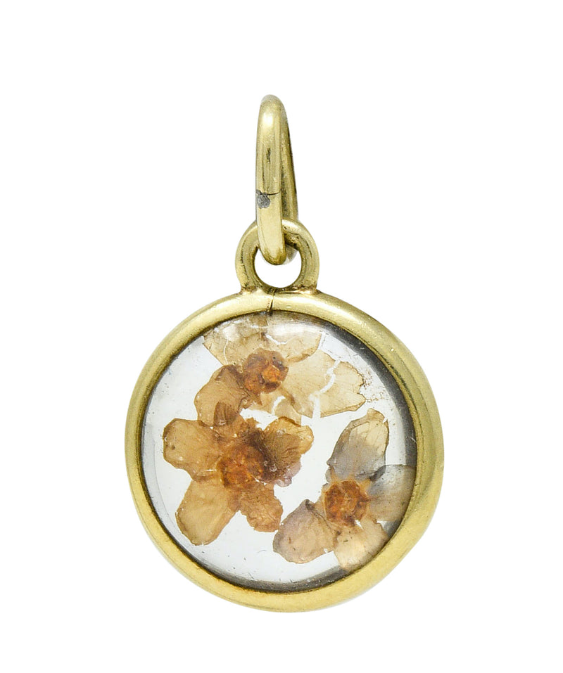 1950's Mid-Century 14 Karat Gold Pressed Flower Charmcharm - Wilson's Estate Jewelry