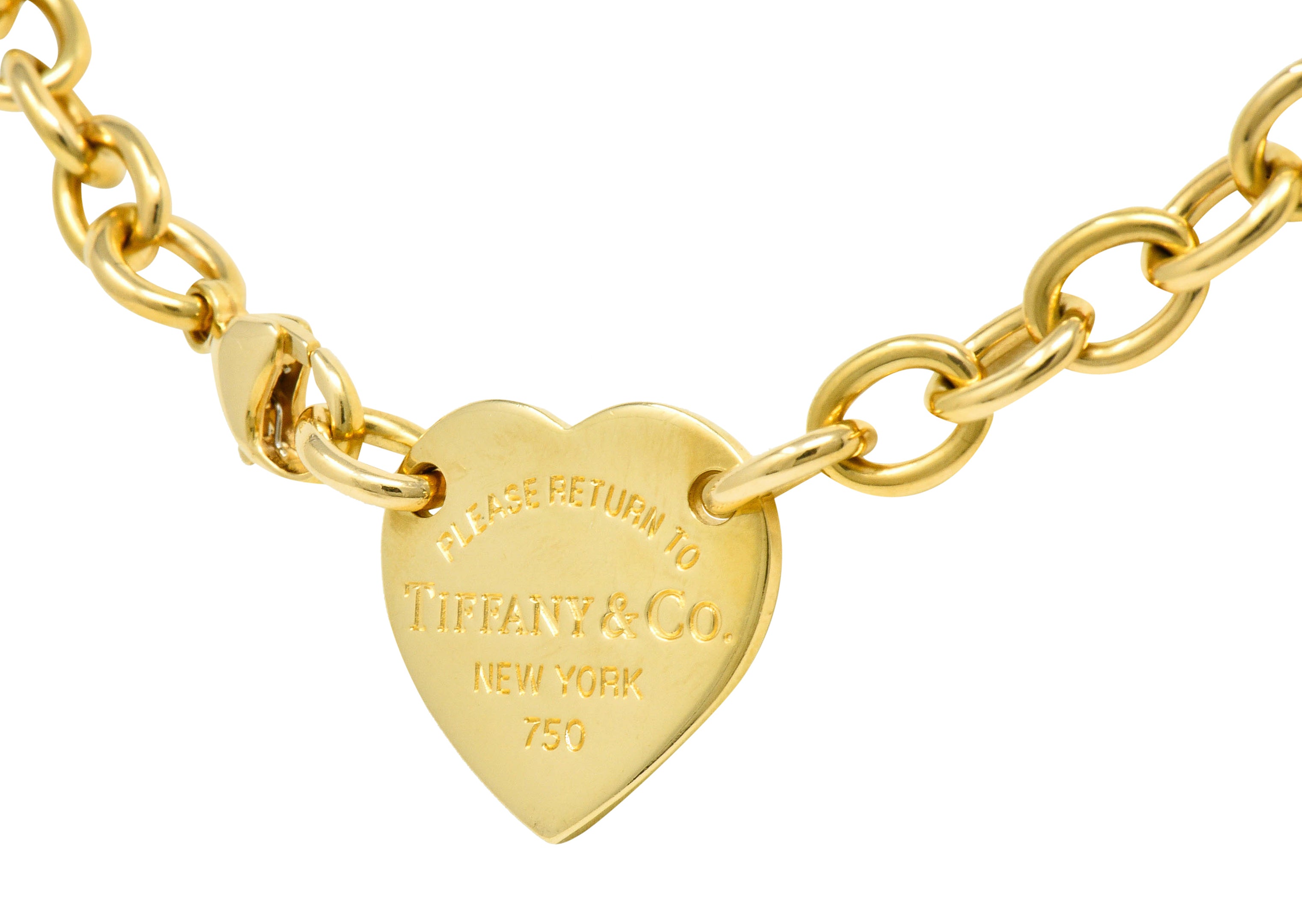 We-5886 Tiffany & Co. Vintage 18 Karat Gold Tiffany Heart Collar NecklaceNecklace - Wilson's Estate Jewelry