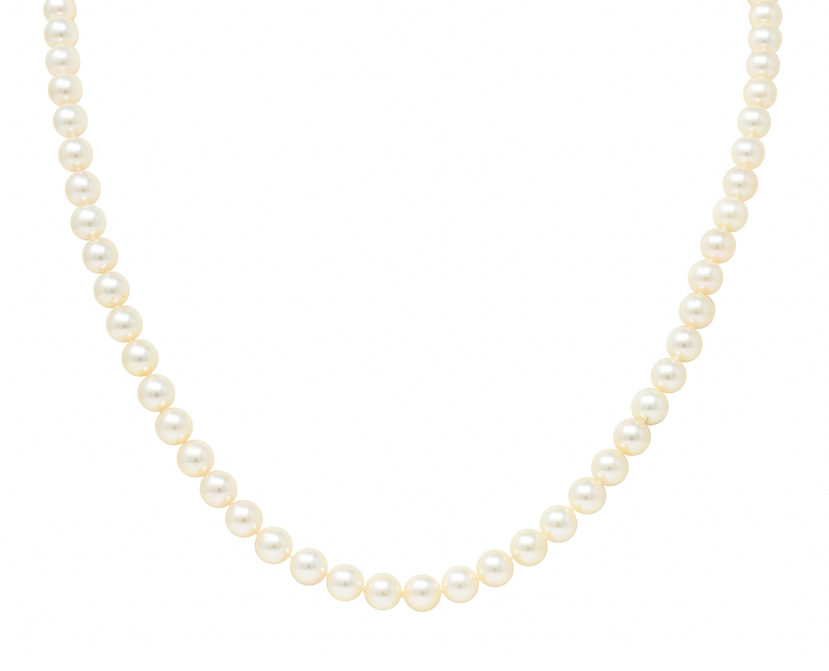 Mikimoto Cultured Pearl 18 Karat Gold Matinee Strand NecklaceNecklace - Wilson's Estate Jewelry