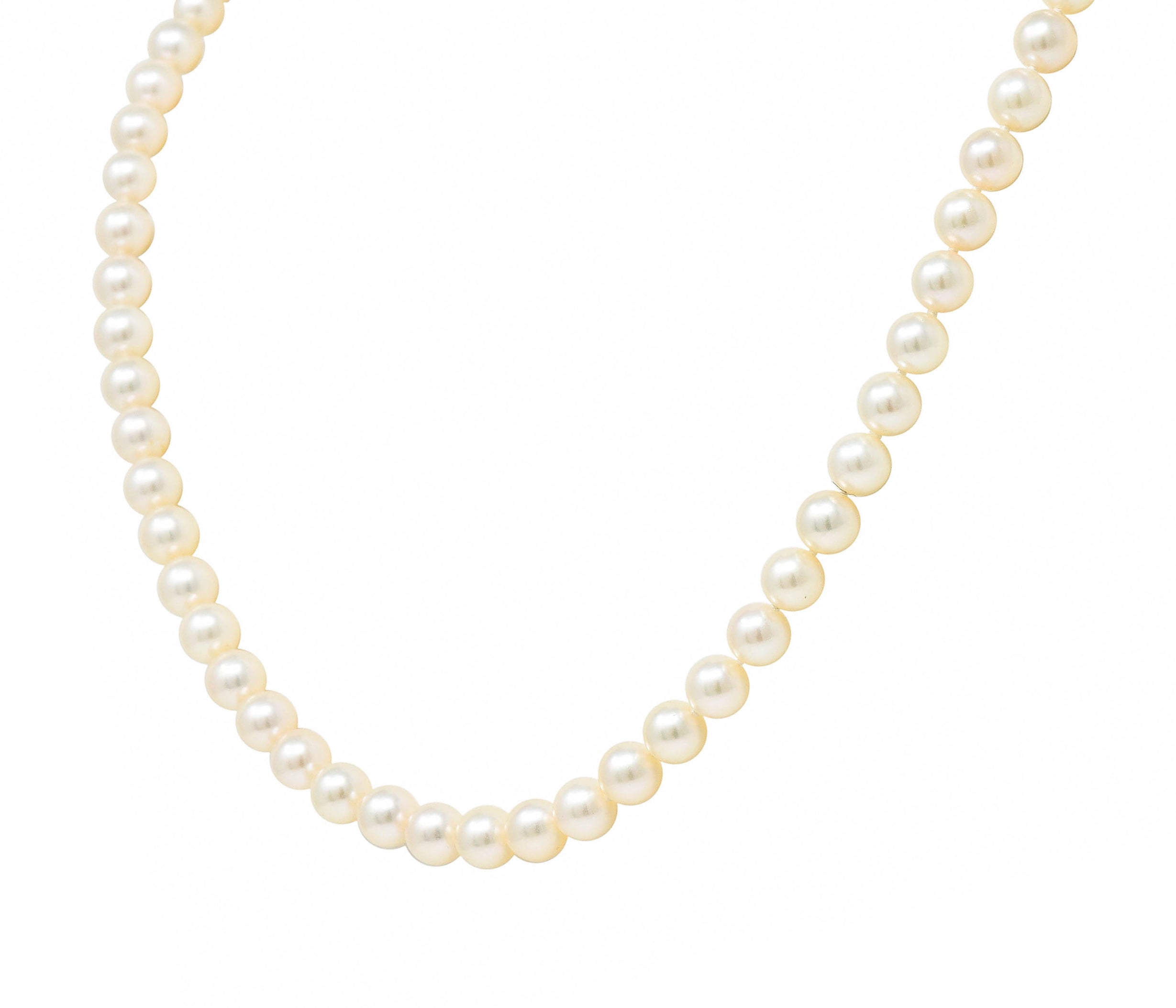 Mikimoto Cultured Pearl 18 Karat Gold Matinee Strand NecklaceNecklace - Wilson's Estate Jewelry