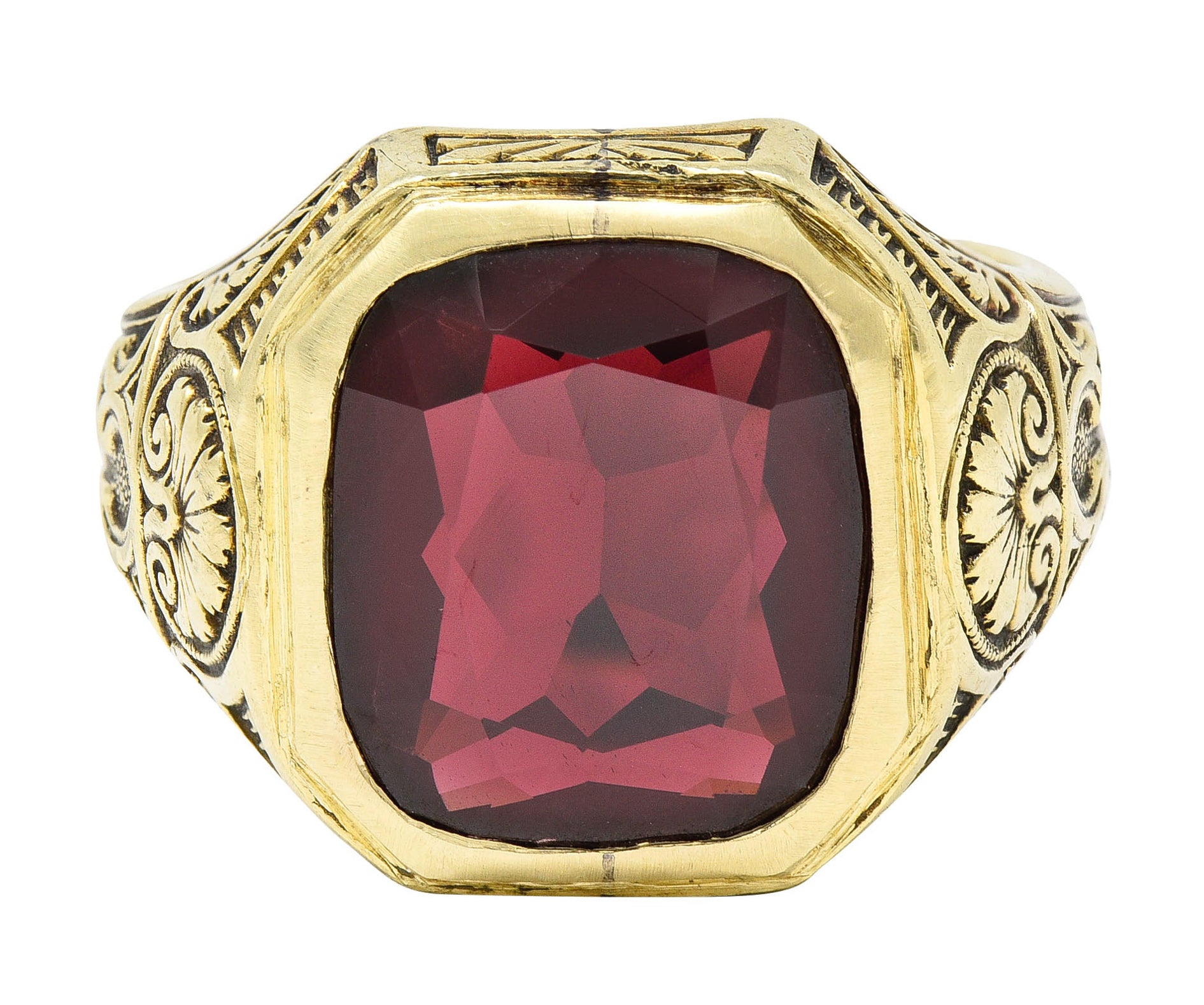 Allsopp Steller Art Nouveau Garnet 14 Karat Gold Gemstone RingRing - Wilson's Estate Jewelry