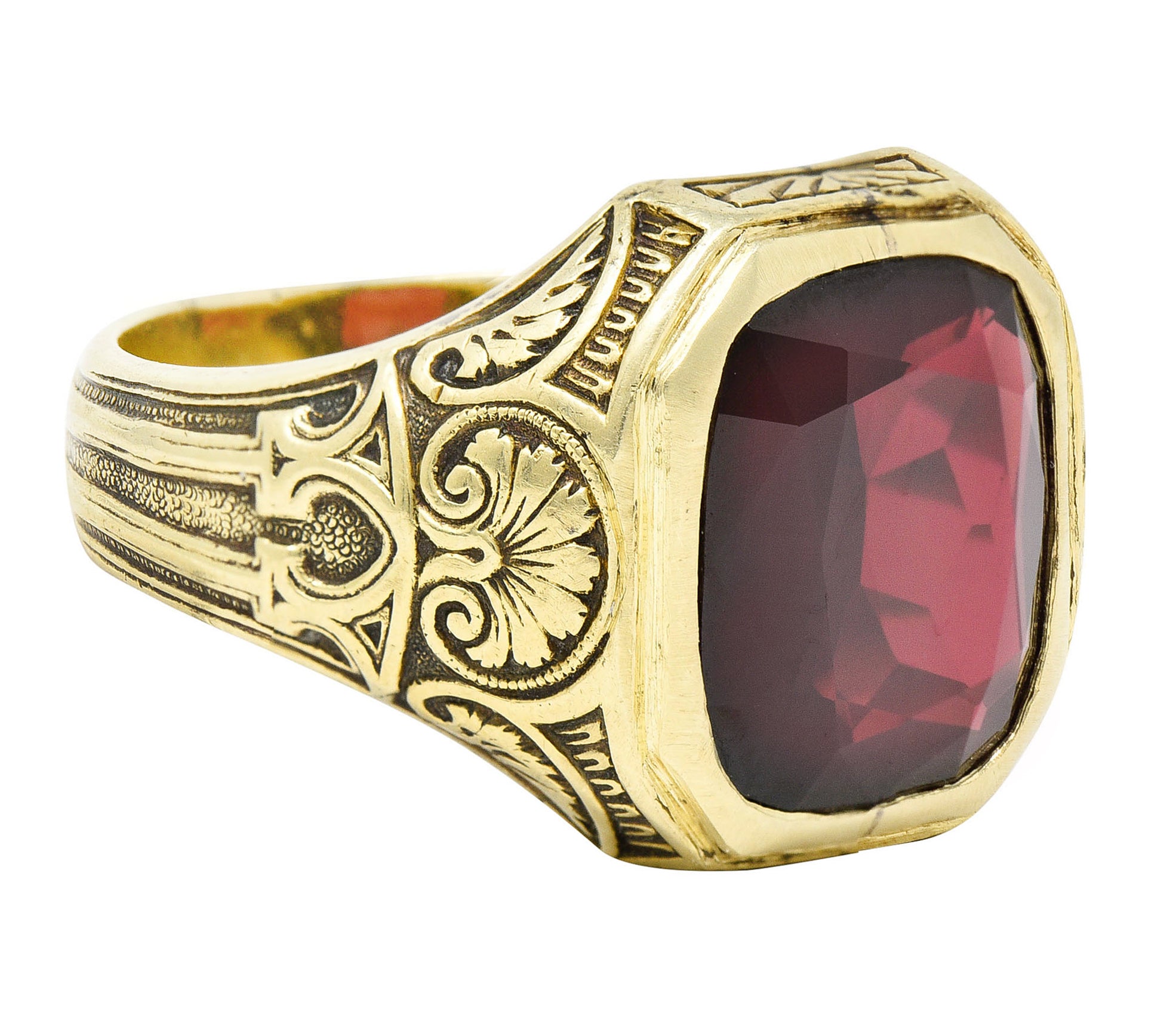 Allsopp Steller Art Nouveau Garnet 14 Karat Gold Gemstone RingRing - Wilson's Estate Jewelry