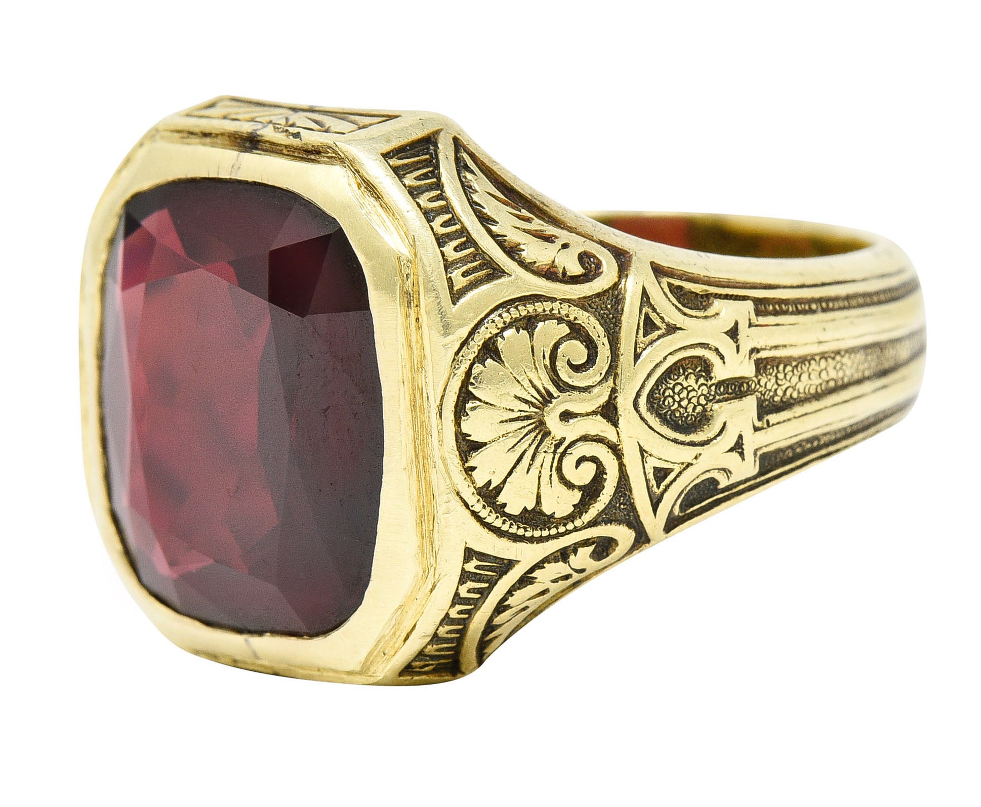 Allsopp Steller Art Nouveau Garnet 14 Karat Gold Gemstone RingRing - Wilson's Estate Jewelry